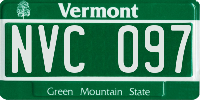 VT license plate NVC097