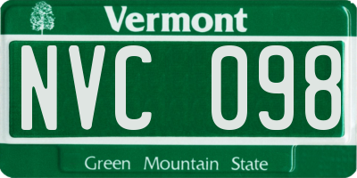 VT license plate NVC098