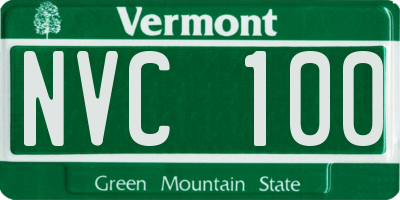 VT license plate NVC100