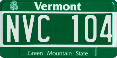 VT license plate NVC104