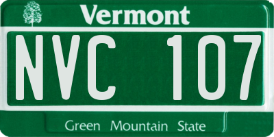 VT license plate NVC107