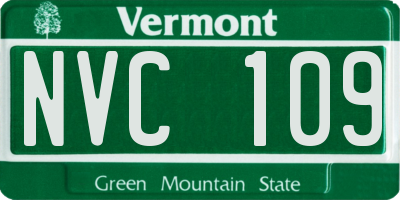 VT license plate NVC109