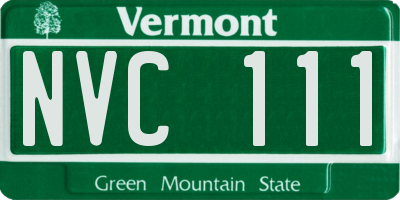 VT license plate NVC111