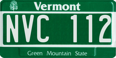 VT license plate NVC112