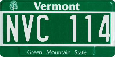 VT license plate NVC114