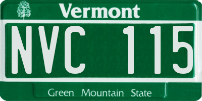 VT license plate NVC115