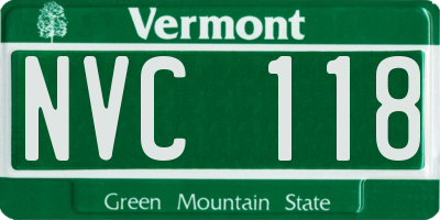 VT license plate NVC118