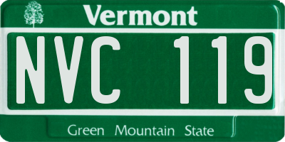 VT license plate NVC119