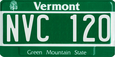VT license plate NVC120