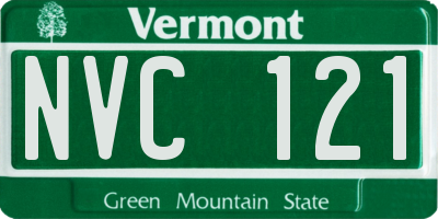 VT license plate NVC121