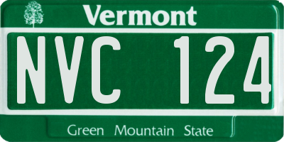 VT license plate NVC124