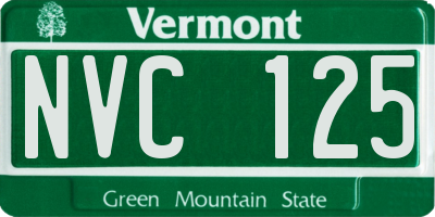 VT license plate NVC125