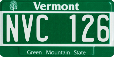 VT license plate NVC126