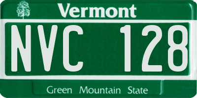 VT license plate NVC128