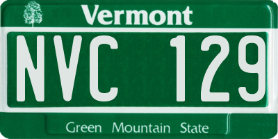 VT license plate NVC129