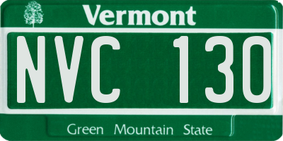 VT license plate NVC130