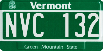 VT license plate NVC132
