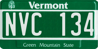 VT license plate NVC134