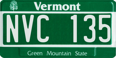 VT license plate NVC135