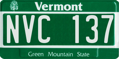 VT license plate NVC137