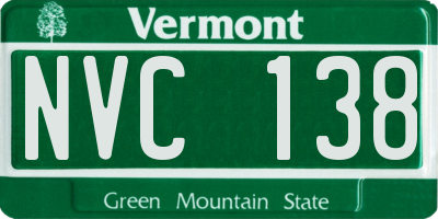 VT license plate NVC138