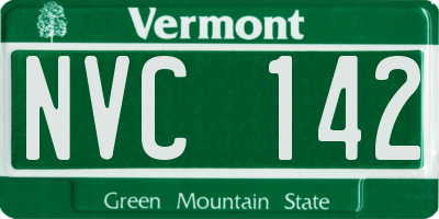 VT license plate NVC142