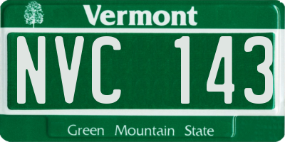 VT license plate NVC143