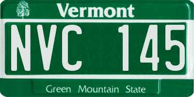 VT license plate NVC145