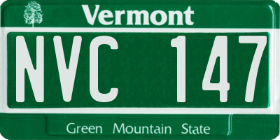 VT license plate NVC147