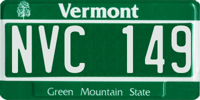 VT license plate NVC149