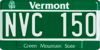 VT license plate NVC150