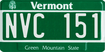 VT license plate NVC151