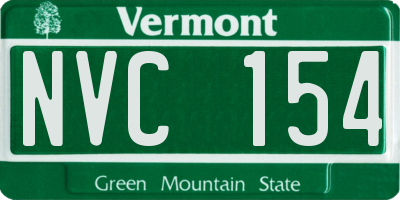 VT license plate NVC154