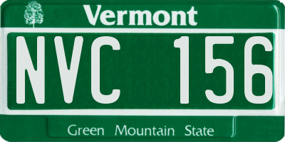 VT license plate NVC156
