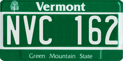 VT license plate NVC162