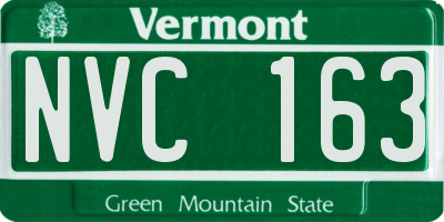 VT license plate NVC163