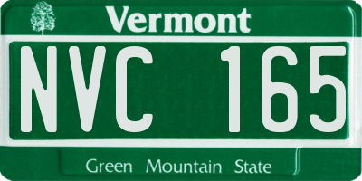 VT license plate NVC165