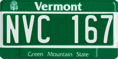 VT license plate NVC167