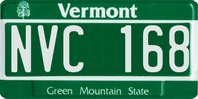 VT license plate NVC168