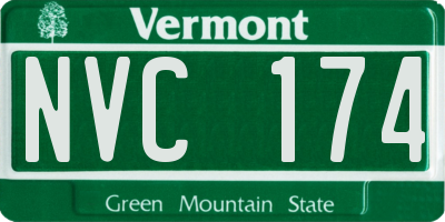 VT license plate NVC174
