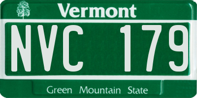 VT license plate NVC179