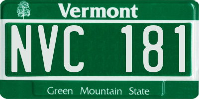 VT license plate NVC181