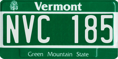 VT license plate NVC185