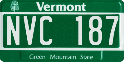 VT license plate NVC187