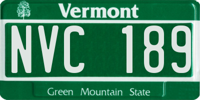 VT license plate NVC189