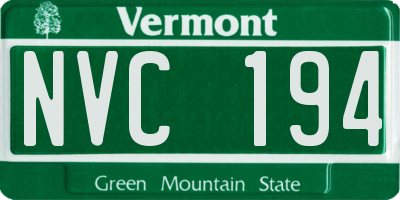VT license plate NVC194