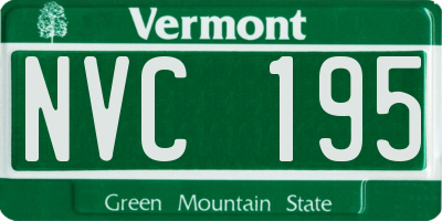 VT license plate NVC195