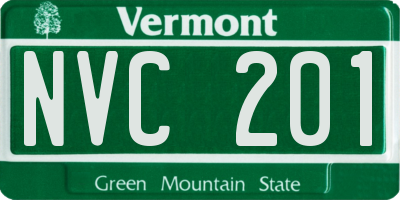 VT license plate NVC201