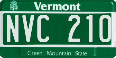 VT license plate NVC210