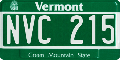 VT license plate NVC215